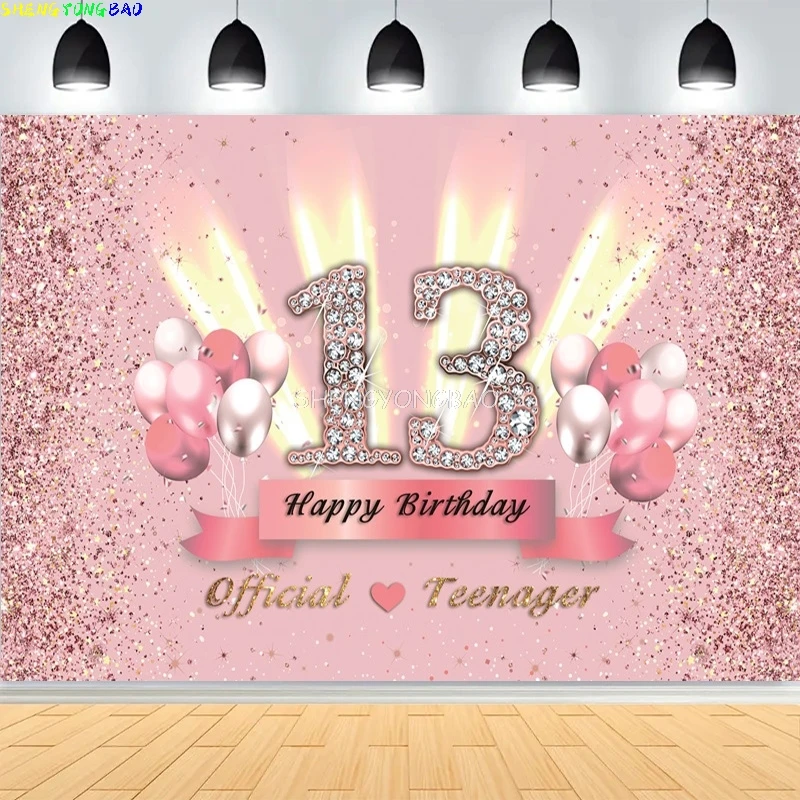 Or noir joyeux 13th anniversaire photographie décors ballon 13 ans juif garçon Bar Mitzvah Photo Studio fond DX-01