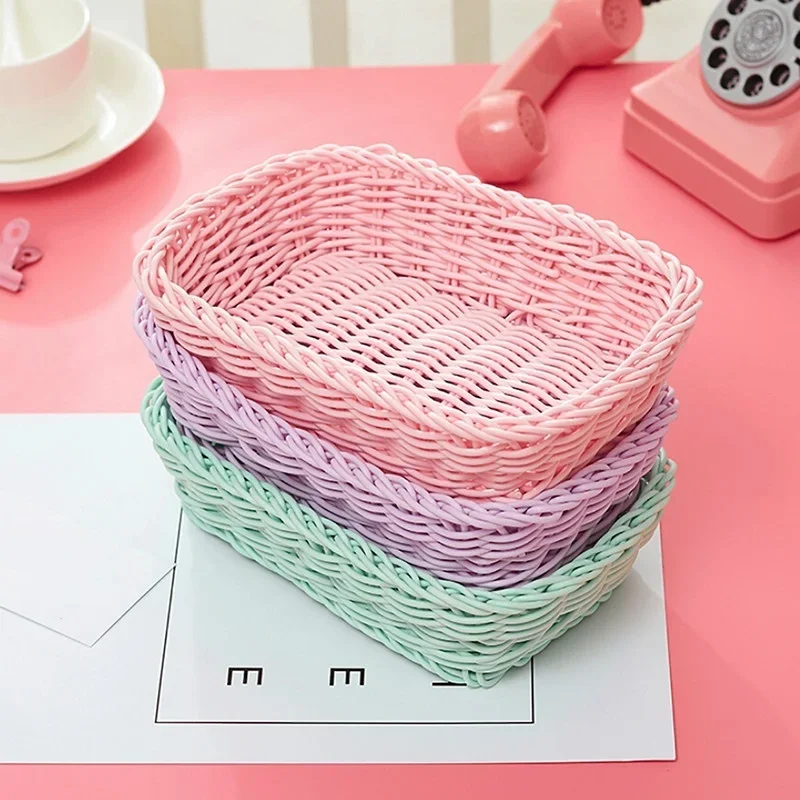 Home Storage Basket Desktop Basket Photo Props for Home Storage Decoration Sweet Color Basket Nordic Storage Fruit