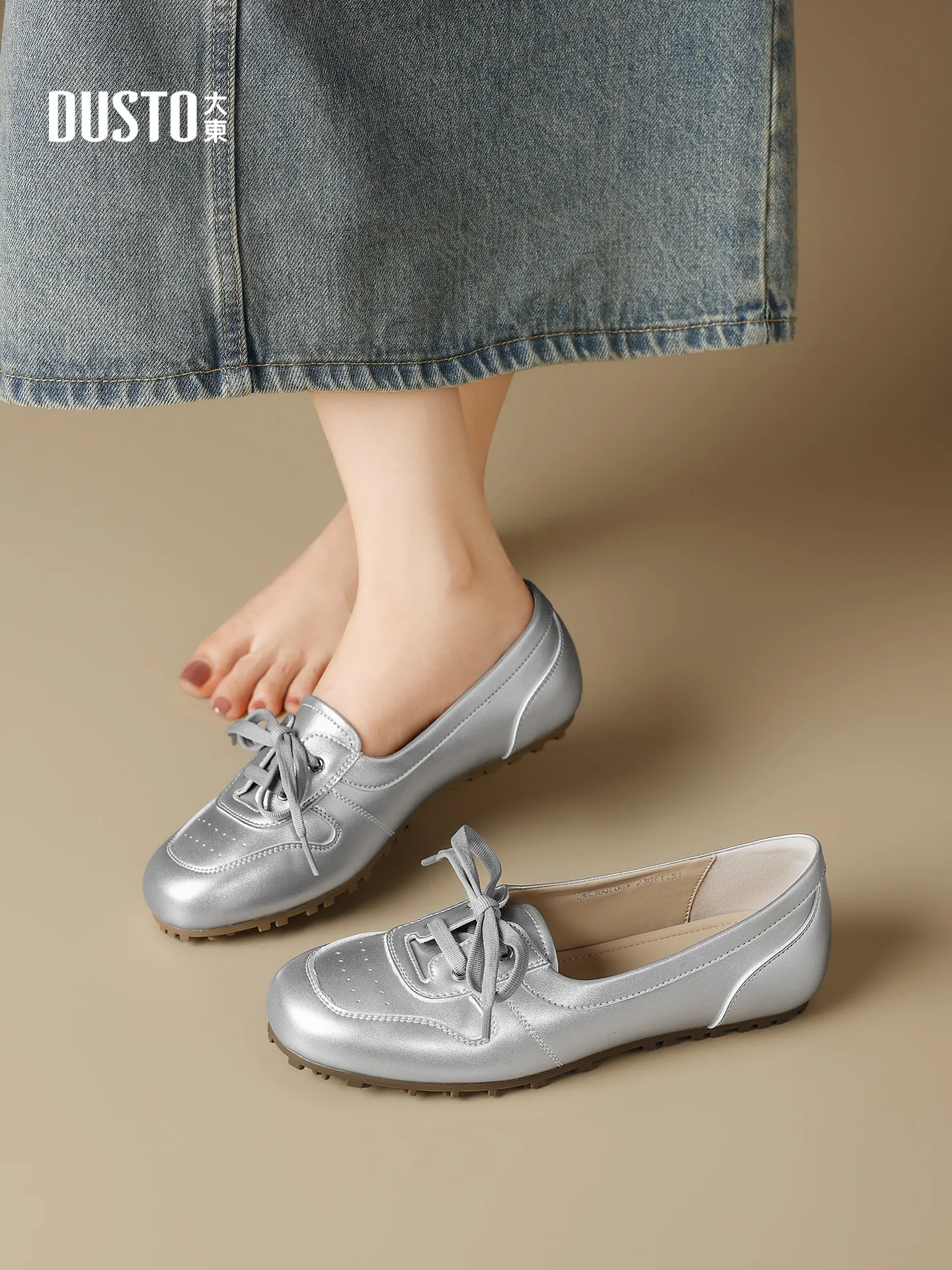 dusto-silver-ballet-flat-shoes-women's-2026-new-summer-flat-soft-bottom-sports-mary-jane-casual-shoes-versatile-slip-on