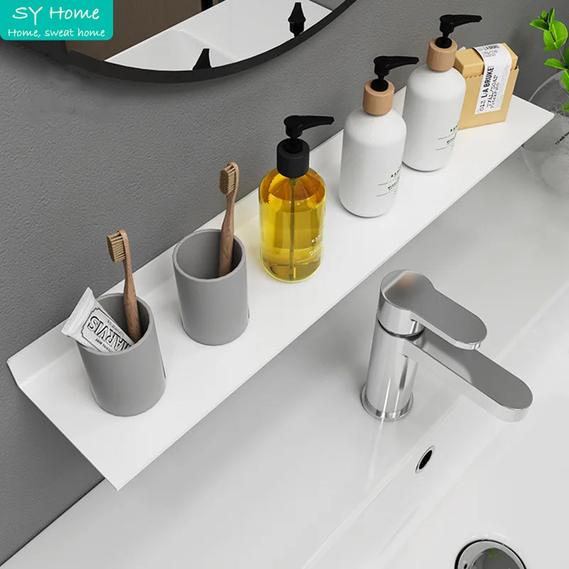 

Bathroom Shelves Modern Matt Black / White Kitchen Wall Shelf Shower Bath Storage Rack Bathroom Accessories 30-50cm