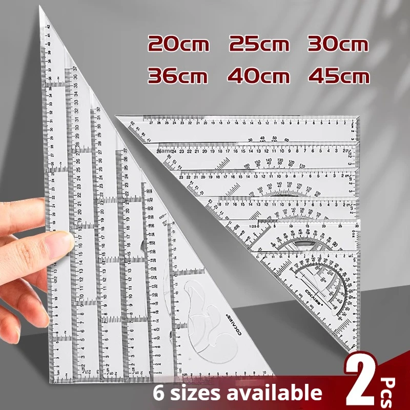 Triangle Rule 90 Degree Thickening Angle Rule Measurement Drawing Tool Multifunctional Drawing Ruler Office Learning Tools