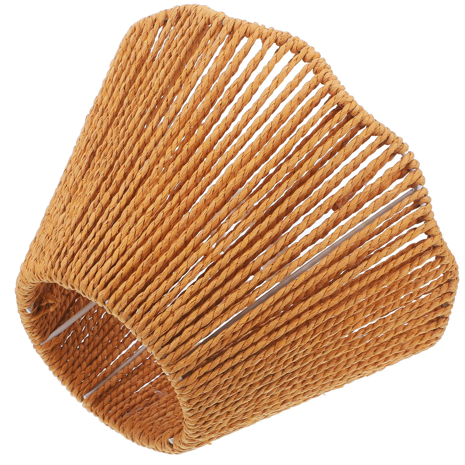Woven Lamp Shade Handcrafted Paper Rope Hanging Light Cover for Indoor Outdoor Decor Desk Ceiling Chandelier Warm Ambience