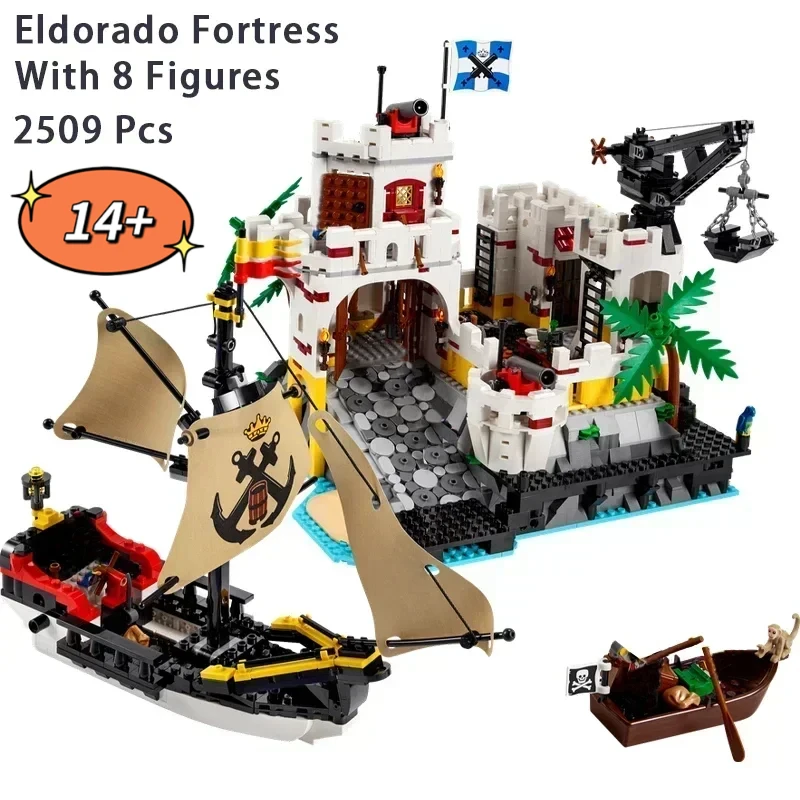

MINISO Medieval Pirates Series Eldorado Fortress 10320 Fortress Pirate Barracuda Bay Modular Building Blocks DIY Brick Toy Gifts