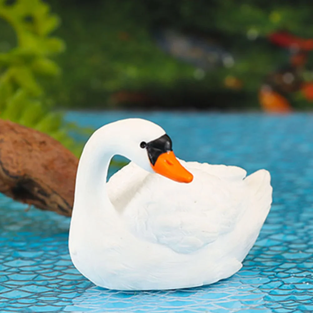 

4 Pcs Mini Swan Statue Adorable nament Delicate Figure Home Decor Garden Supplies Compact Decorative Cartoon Resin Figurine