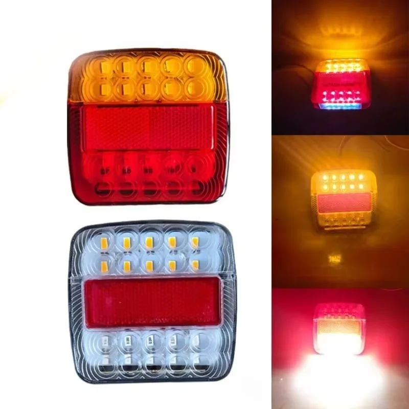 

Poq For 1PCS LED 12V Waterproof Durable Car Truck Trailer Warning Light Trailer Engineering Vehicle Truck LED Rear Tail Light