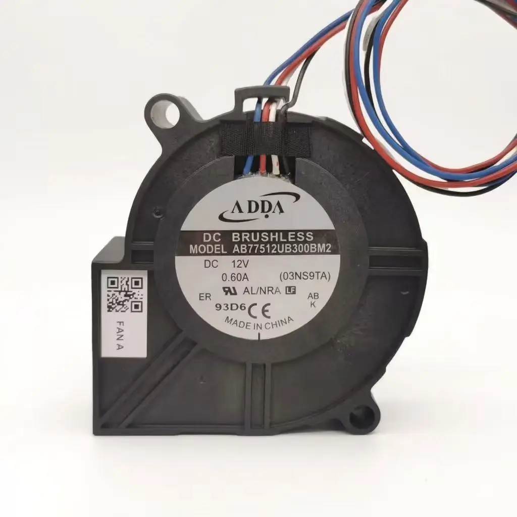 Wentylator turbosprężarkowy ADDA 7530 AB07512UB300BM2, 12V 0.60A PWM, wentylator chłodzący o wysokim przepływie powietrza, bezszczotkowy wentylator 75x75x30mm do PC, serwera — zdjęcie produktu 4