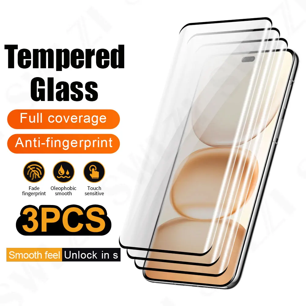 

3Pcs Tempered Glass Smartphone for Honor 300 Ultra 200 Power Full Cover Protective Film Magic 7 6 Phone Screen Protector X60 Pro