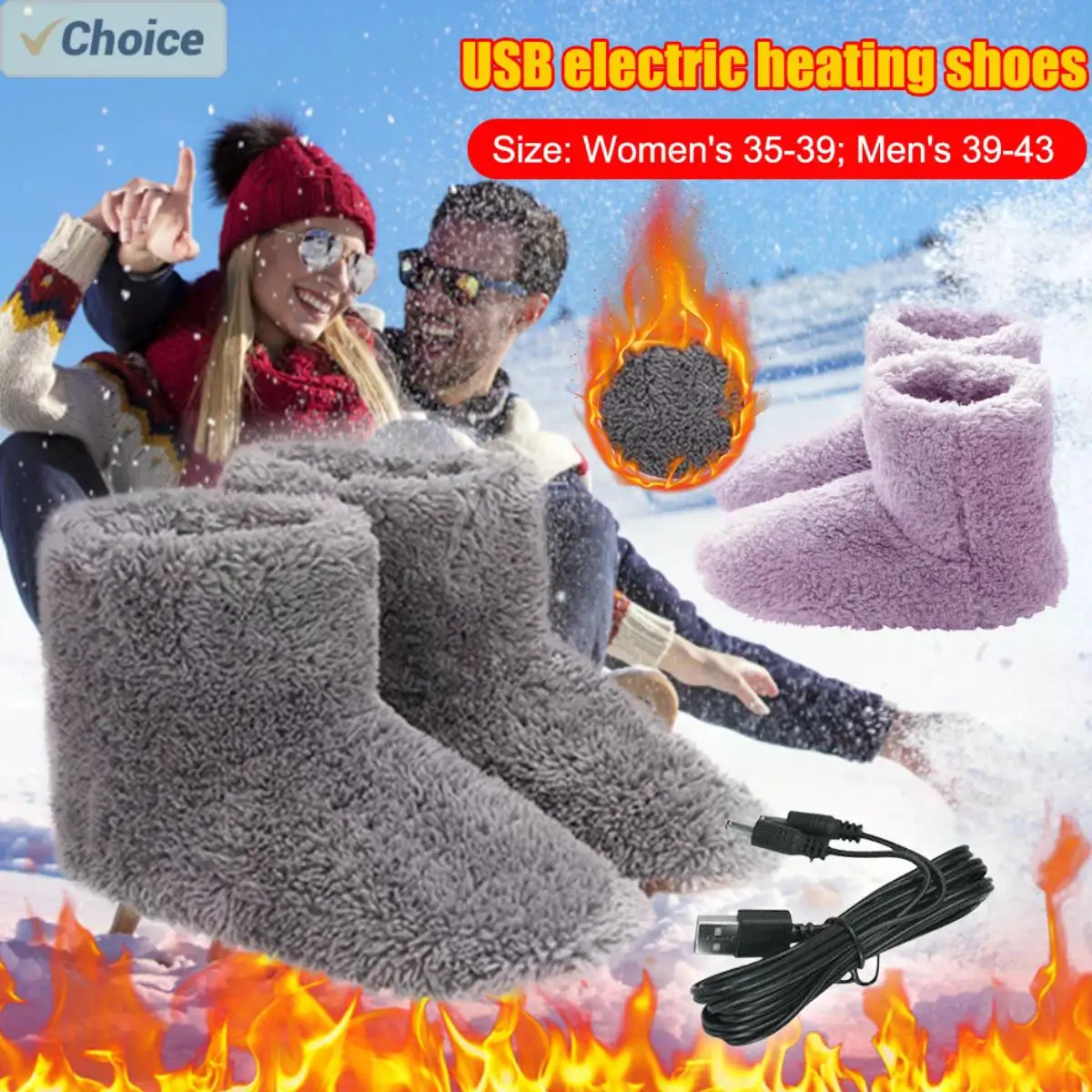 

Зимние теплые ботинки с USB-подогревом, обувь для ног, плюшевые теплые электрические тапочки, моющаяся обувь с подогревом ног для мужчин и женщин