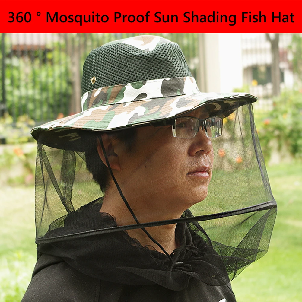 Mosquito Hat With Hidden Net Mesh Durable Fly Screen Premium Mosquito Insect Head Net Face Protector Travel Neck Head Cover