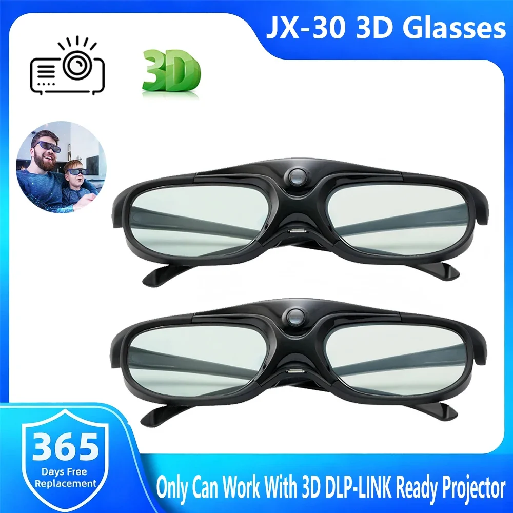 JX-30 3D Glasses Active Shutter 96-144HZ Supports BenQ Acer X118H P1502 X1123H H6517ABD H65108D Optoma JmGo V8 XGIMI Projector