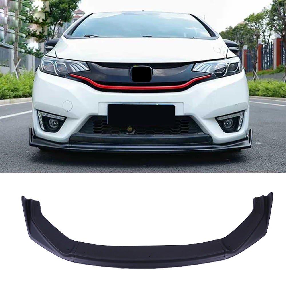Dla Honda Fit 2014 2015 2016 2017 Zderzak przedni Splitter Lip Body Kit Spoiler Diffuser Guard Tuning Akcesoria zewnętrzne Części