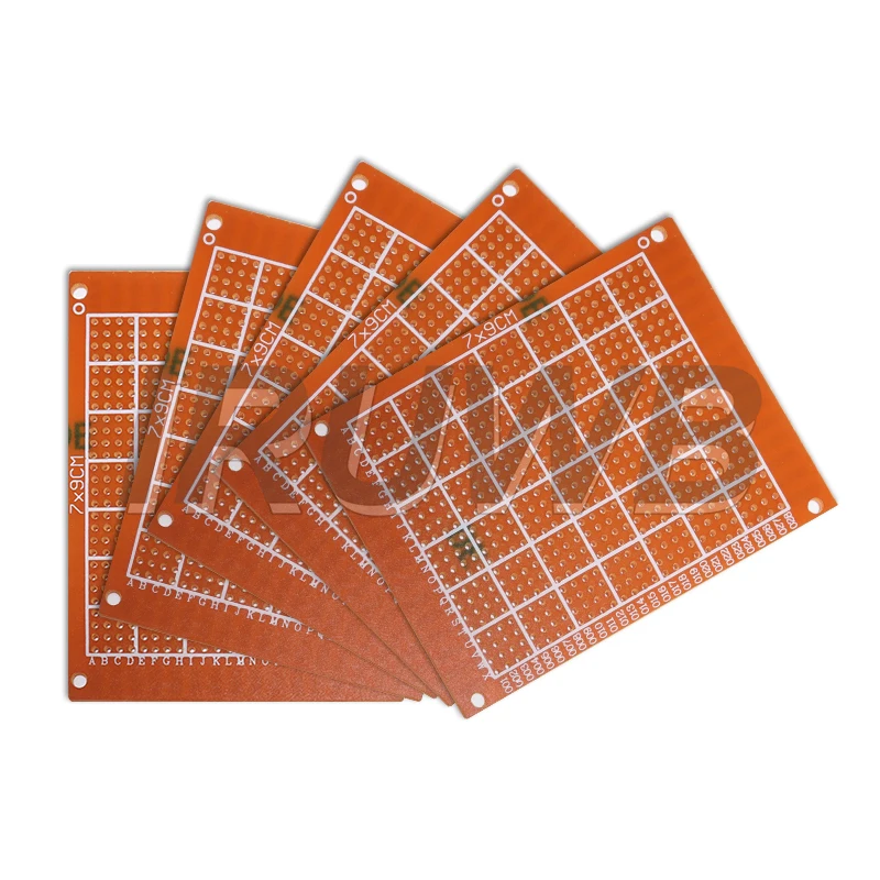 10pcs 5×7CM,7×9Cm,PCB Board Prototype Perforated Grid Board Kit PCB Universal Board Single Side Yellow , for DIY Soldering