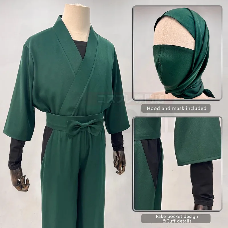 

Костюм ниндзя в стиле аниме Nintama Rantaro, версия для взрослых, 5 цветов, черный, фиолетовый, синий, светло-зеленый, Cos Convention Halloweenx; 8 s, 6;