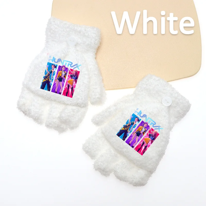 K-Pop Fingerlose Handschuhe, Halbe K-Pop Strickhandschuhe mit Fingerklappen, Warme Handschuhe für Mädchen und Jungen, zum Schreiben und für die Schule