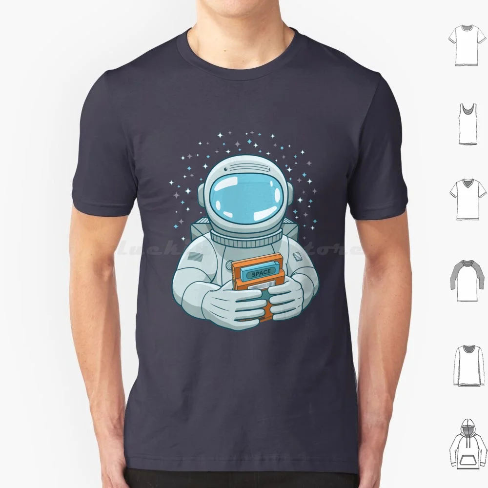 Gaming Spaceman T Shirt 6xl Cotton Cool Tee Spaceman Space Astronaut Gaming Gamer Game Boy Retro Asteroid Stars Man Hipster