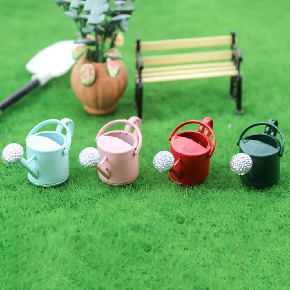 Metal Mini Watering Can Model Lifelike DIY Watering Can Ornament Simulated 1/12 Dollhouse Miniature Watering Can