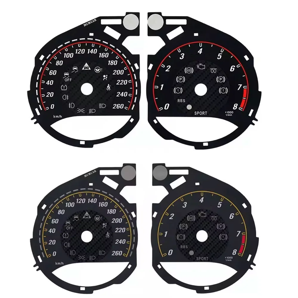 Instrument Cluster Speedo Dials Overlay For Mercedes W205 C-Class C63 C200L GLC260 AMG Gauge Face Carbon Fiber 260KM/H 320KM/H