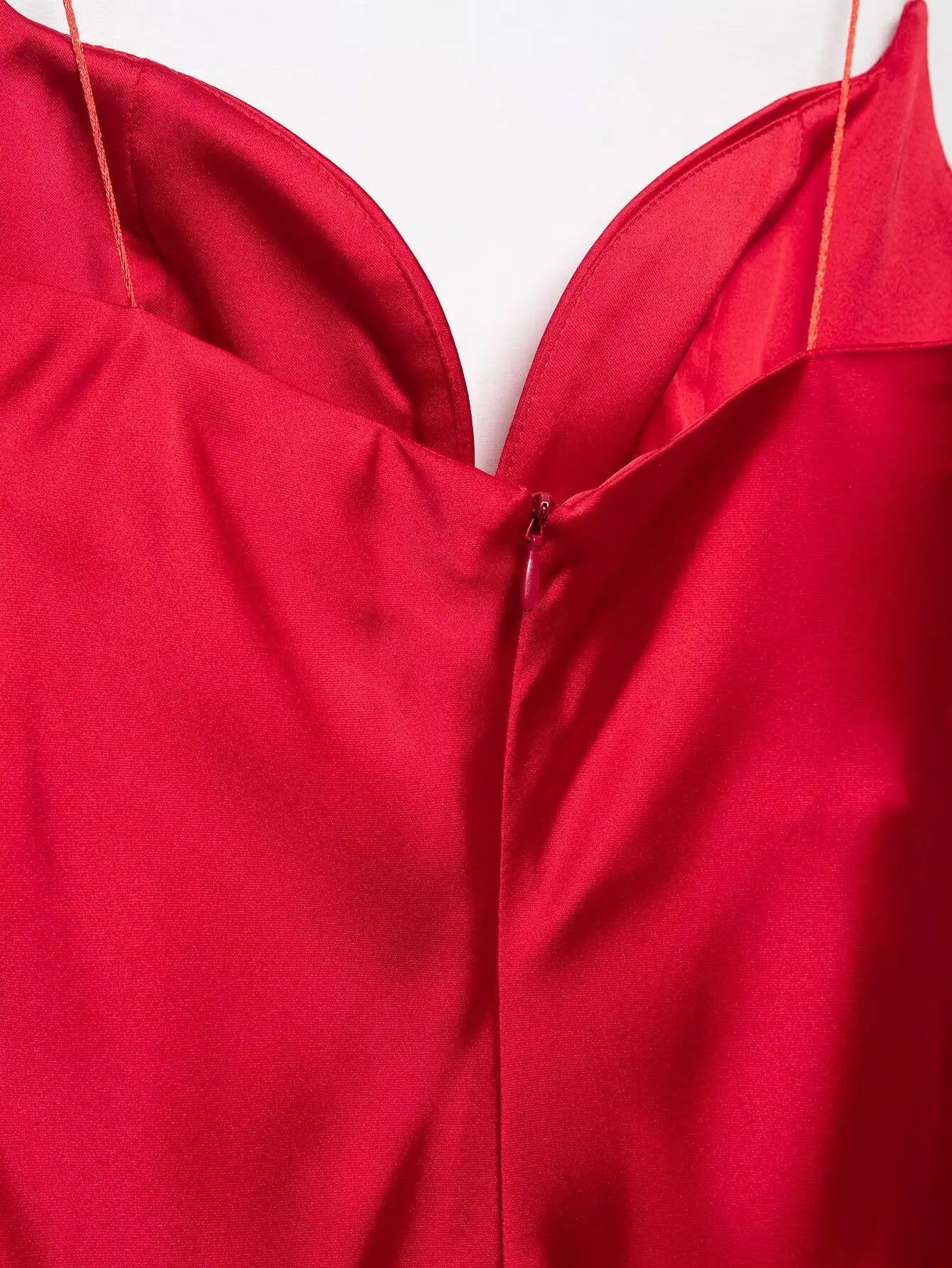 KONDALA Sexy Chic Red Satin Women Dress V Neck Cami Long Party Dress Women Fashion 2025 Summer Holiday Beach Y2K Girl Dress