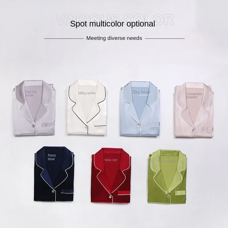 19 Momme 100% Mulberry Silk Pajamas Women Long Sleeve Long Pants Set Breathable Soft Loungewear Sleepwear