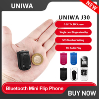 UNIWA J30 2G Mini Flip Phone with Push Button Wireless Bluetooth Dialer Multi-function FM Magic Voice Handsfree Earphone