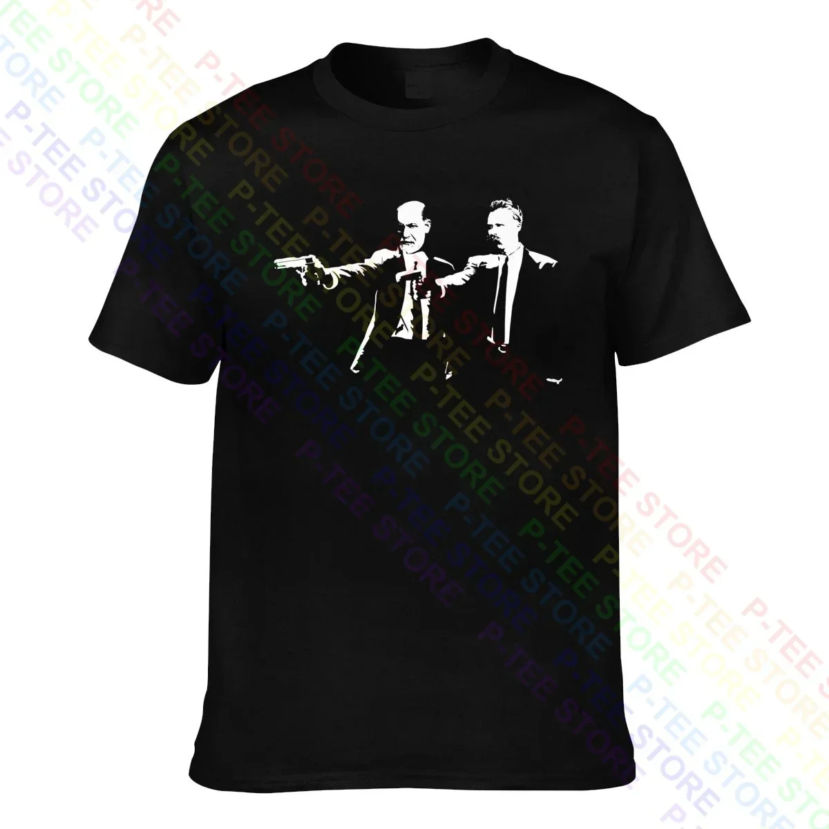 

Футболка Фрейда и Ниetzsche Философ Психолог Футболка Топ Повседневная Harajuku Высокое качество