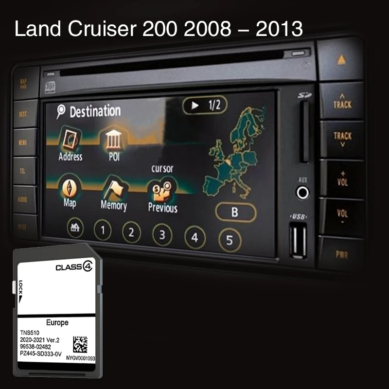 Suitable For Toyota Land Cruiser 200 From 2008 To 2013 Spain Hungary Bulgaria Germany Naving SD Card