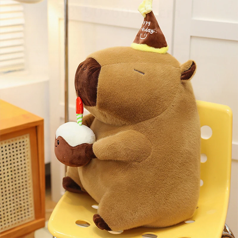 

Kawaii Capybara Plush Toy Stuffed Doll Cute Funny Birthday Xmas Gift for Kids Fries Drool Cake Hamster Soft Toy Animal