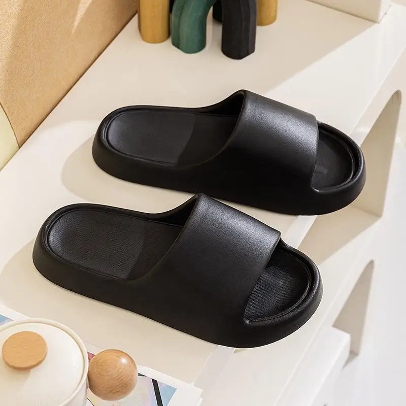 

Unisex Bathroom Slippers Cloud Cushion Slides Summer Flat Sandals Thick Platform Shoes Man Indoor Non-Slip Couple Flip Flops