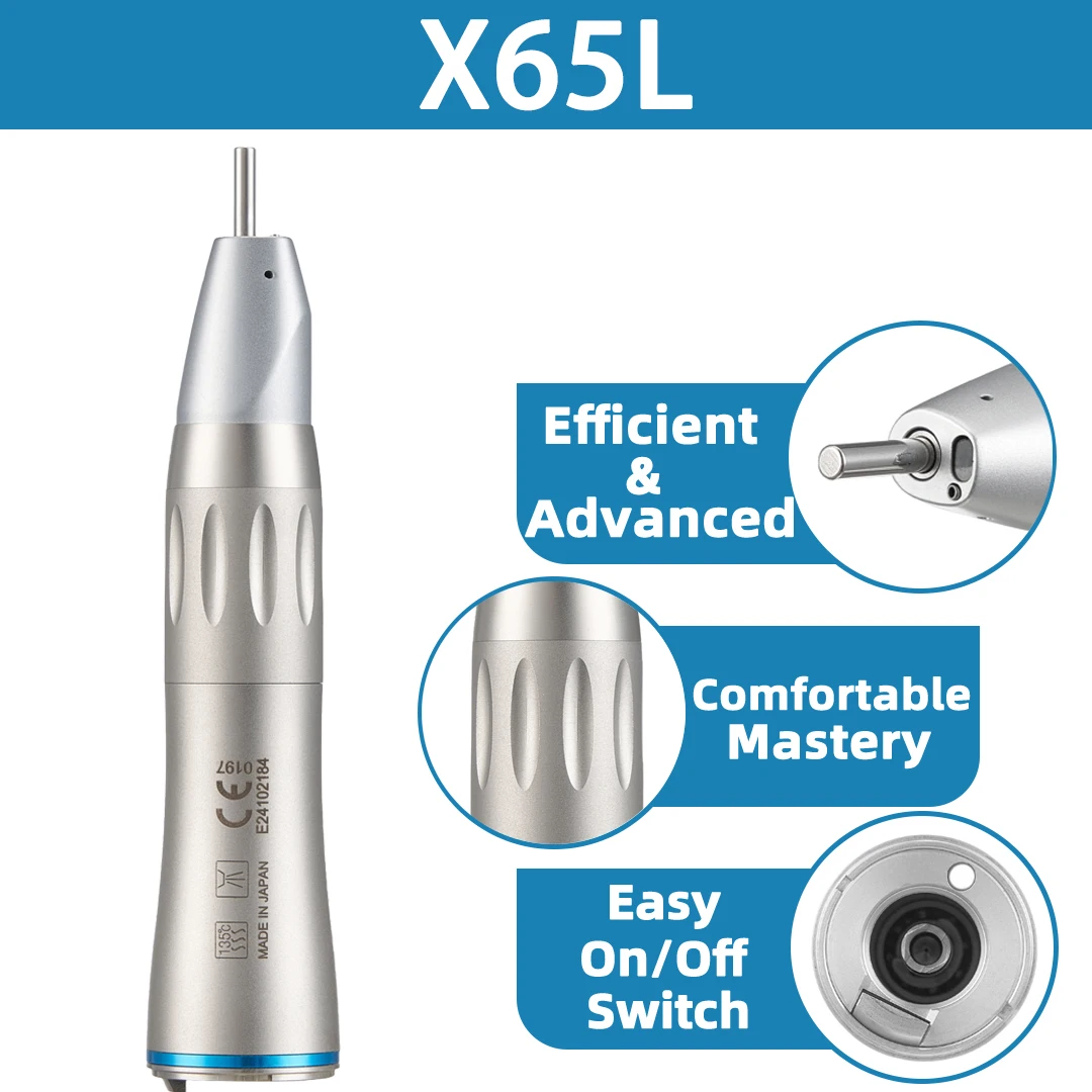 ทันตกรรม 1:1 ความเร็วต่ํา Handpiece ไฟเบอร์ออปติกตรงผ่าตัด Handpiece สําหรับ NSK Ti Max X65L SG65LPrecision ทันตกรรม E ประเภทมอเตอร์