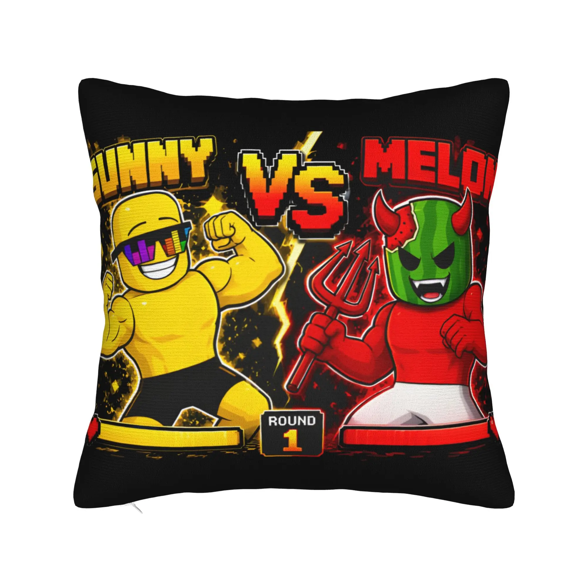 Sunny VS Melon Game Fight Screen Pillowcases  Morden Pillow Case For Sofa Car Home Decor Soft Pillow Cover