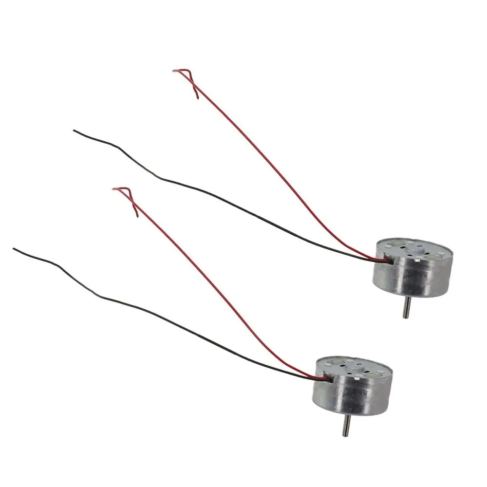 5Pcs Durable DC 1.5V-6V RF-300 DC Motor 2Pin 24mm Round Brush Motor Metal Compact Hanging Neck Fan Motor for Model