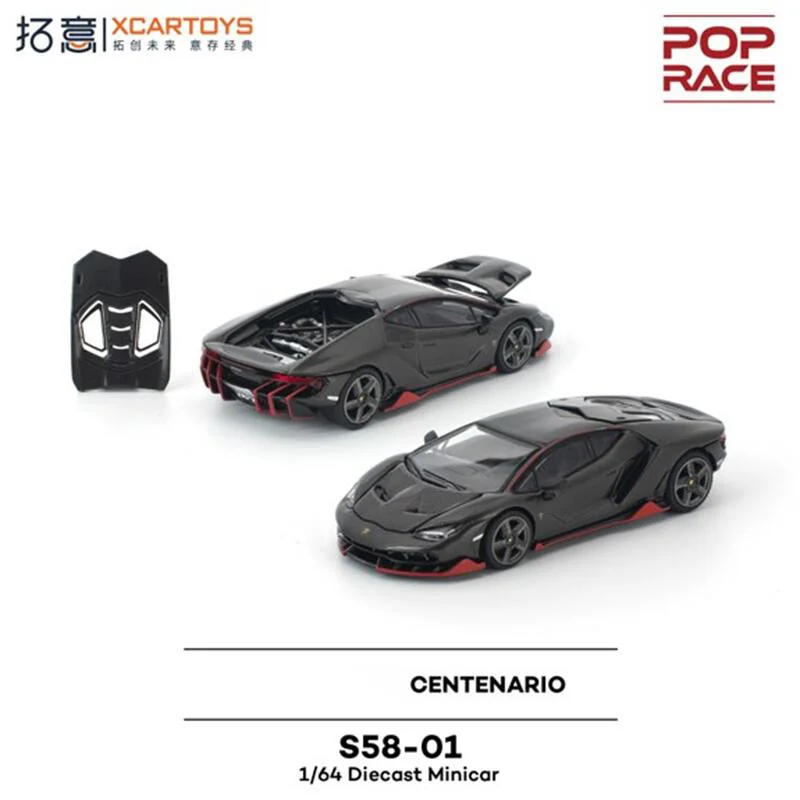 (พรีออเดอร์) Xcartoys x POP RACE 1:64 Centenario สีแดงคาร์บอนดำ รถโมเดลสะสมแบบไดแคสต์
