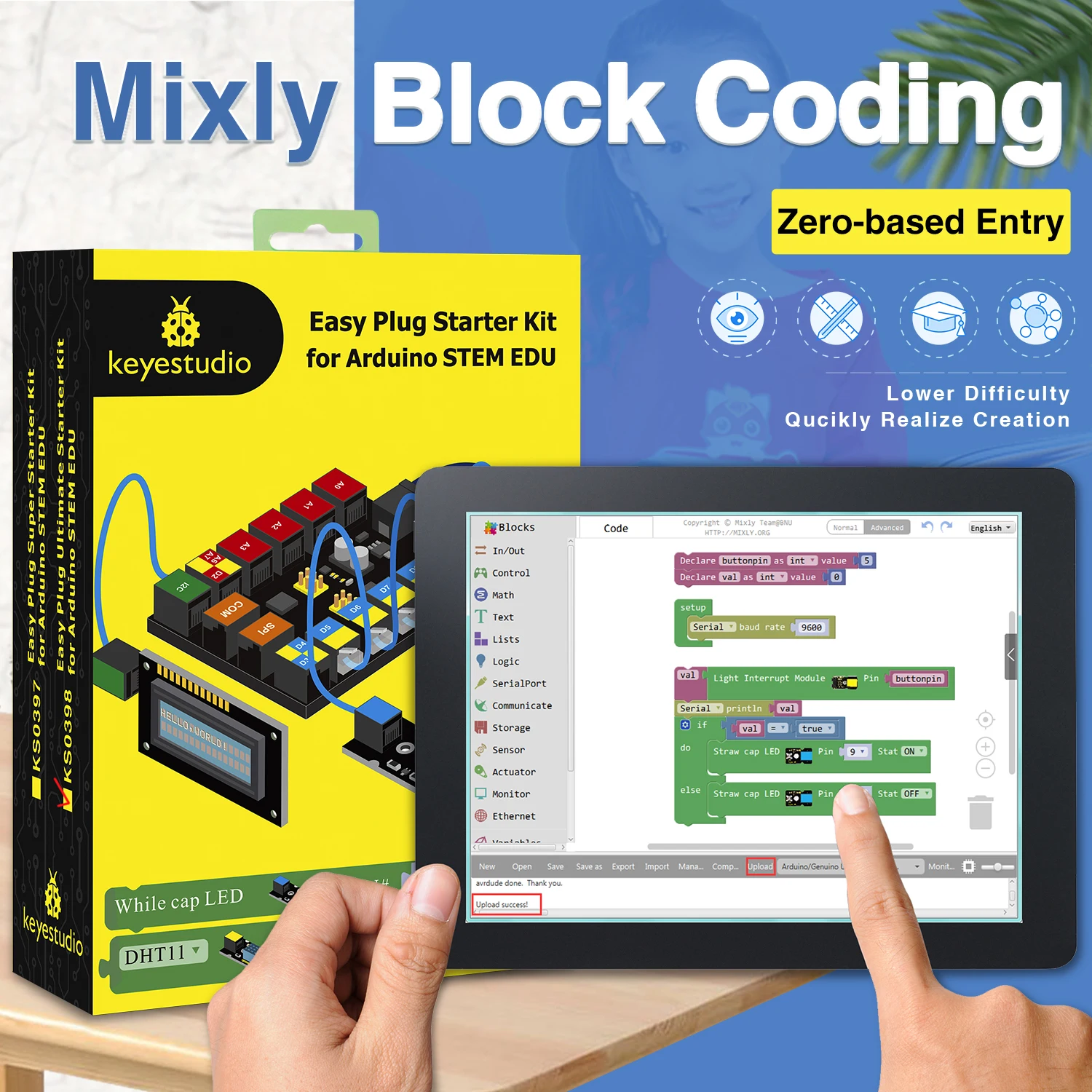 keyestudio-easy-plug-starter-kit-per-arduino-stem-education-kit-sensore-elettronico-fai-da-te-compatibile-con-codifica-mixly-22-progetti