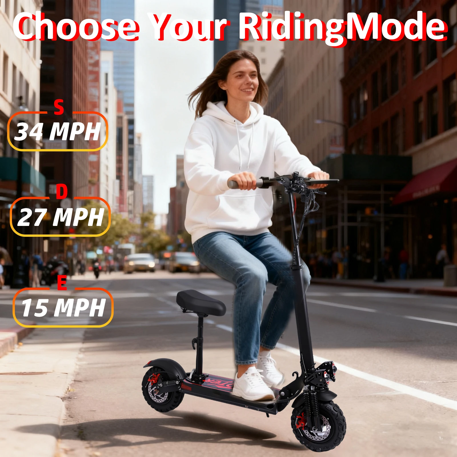 

UNQYX N9/U7 1200/800W Electric Scooter, with Powerful off-road Performance, Removable Seat, One-Second Folding Design