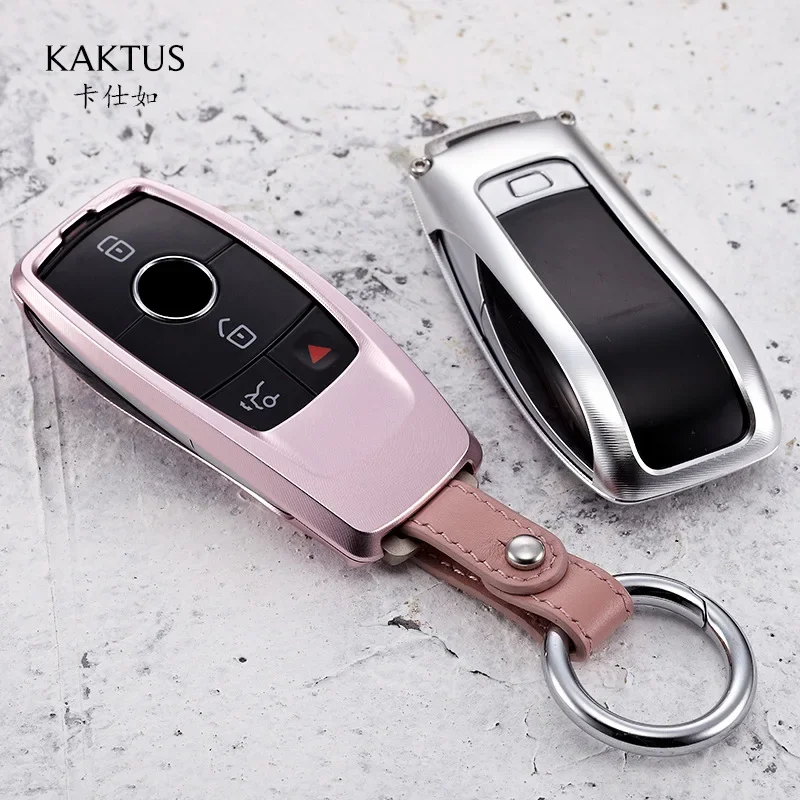 2024 Aluminum Alloy Car Key Case Protective Cover for Men Women Key Purse for Mercedes Benz 2017 E Class C Class Keychain Metal