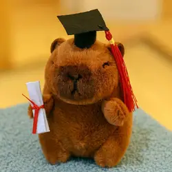 Gradation Hat Plush Capybara Toy Cute Capybara Keychain Pendant Stuffed Diploma Decoration Gift for Students Graduation Gifts