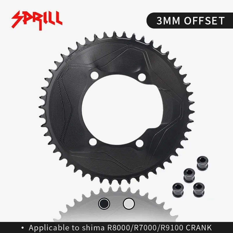 

SPRILL 3mm Offset 110BCD 4 Bolt AERO Chainring for SHIMANO 105 R7000 Ultegra R8000 R9100 11/12S Narrrow Wide Chainring