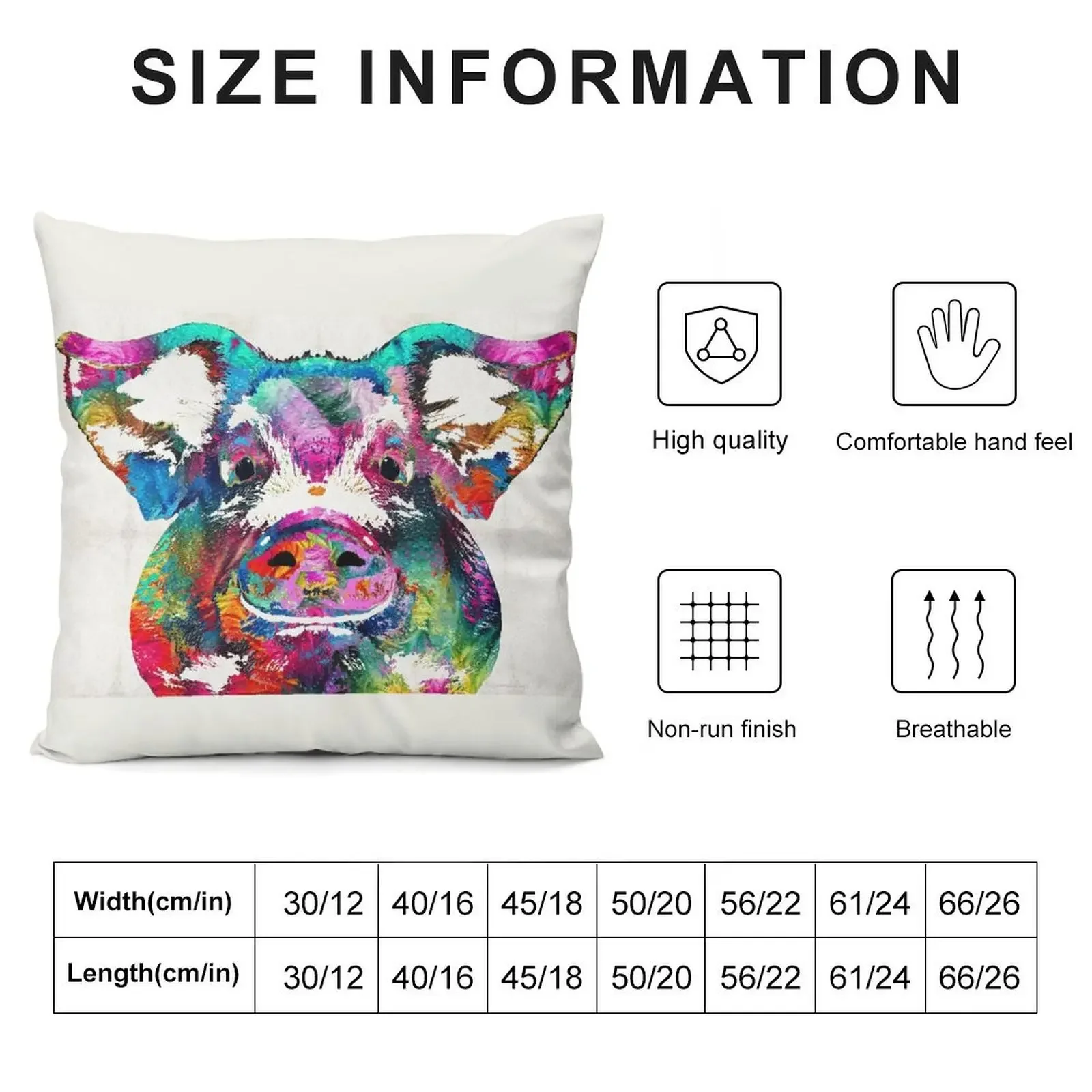 Colorful Pig Art - Squeal Appeal - By Sharon Cummings Throw Pillow Anime Sofa Decorative Covers Sofa Cushion Cover pillow