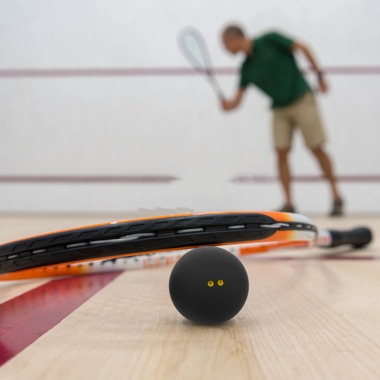 

3Pcs Double Yellow Dot Rubber Squash Balls 38-40mm High Elastic Slow Speed Training and Practice Squash Balls for Competition