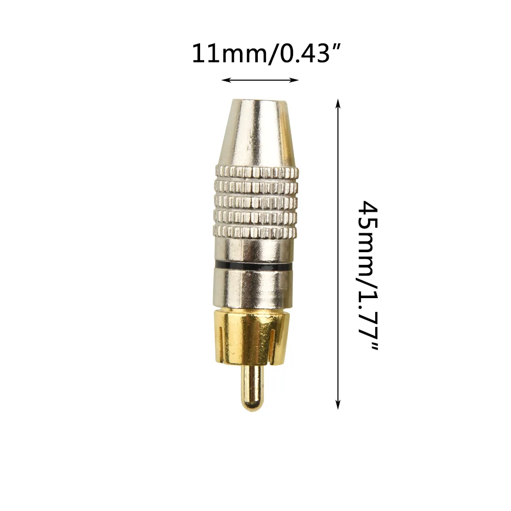 

Gold Plated RCA Male Plug Connectors Audio Video Lock Cable Convertor Home DVD Conversion Lotus TV Connector Adapter