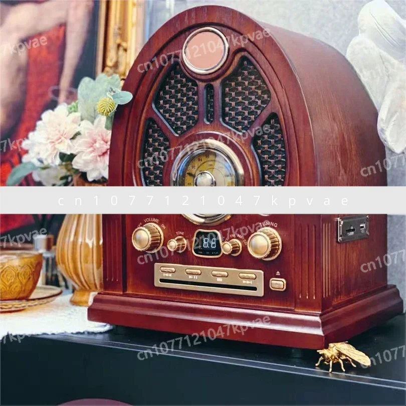 Antique Old Man Wood Bluetooth CD Player, Classical Style New Residence, Retro Radio