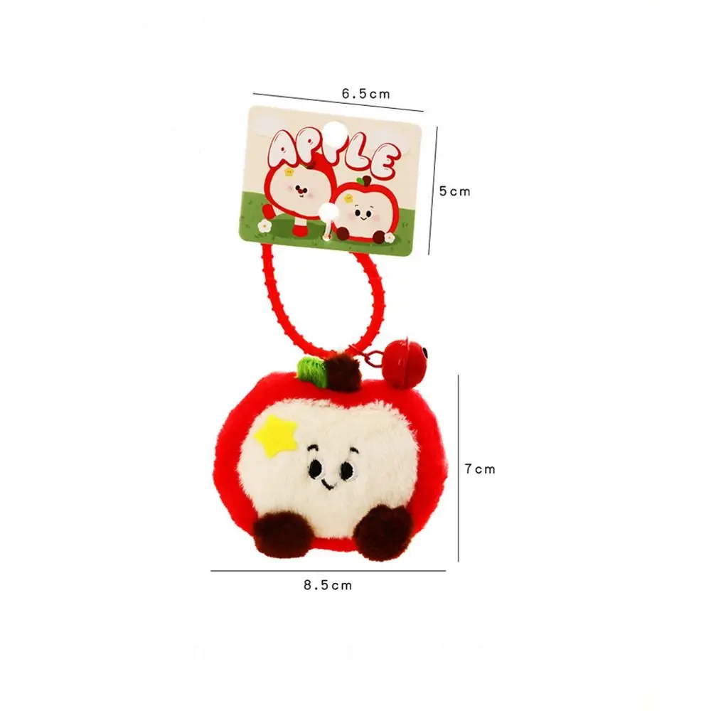 Portachiavi creativo con frutta di Natale, cartone animato, portachiavi con campana in peluche, ciondolo, regalo di Natale, portachiavi con peluche morbido