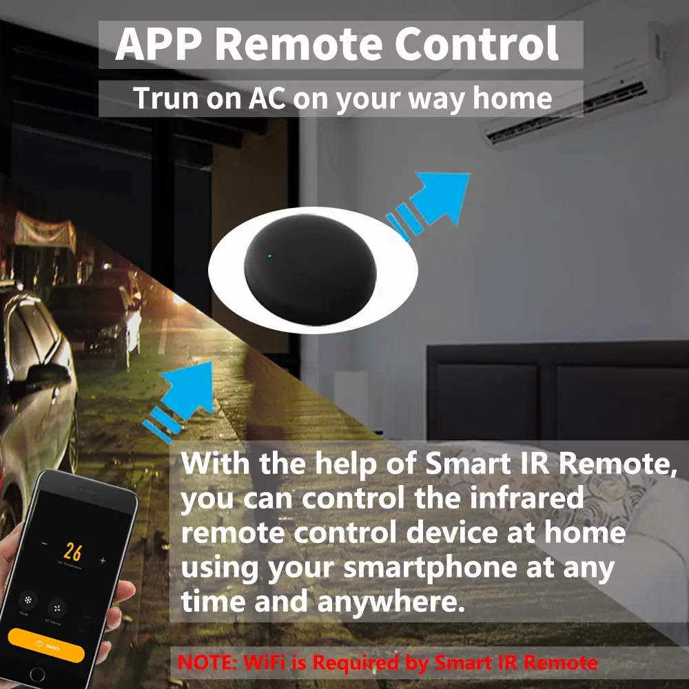 Tuya Remote Control WiFi cerdas IR, aplikasi kehidupan pintar ganti TV DVD AUD AC bekerja dengan Alexa Google rumah