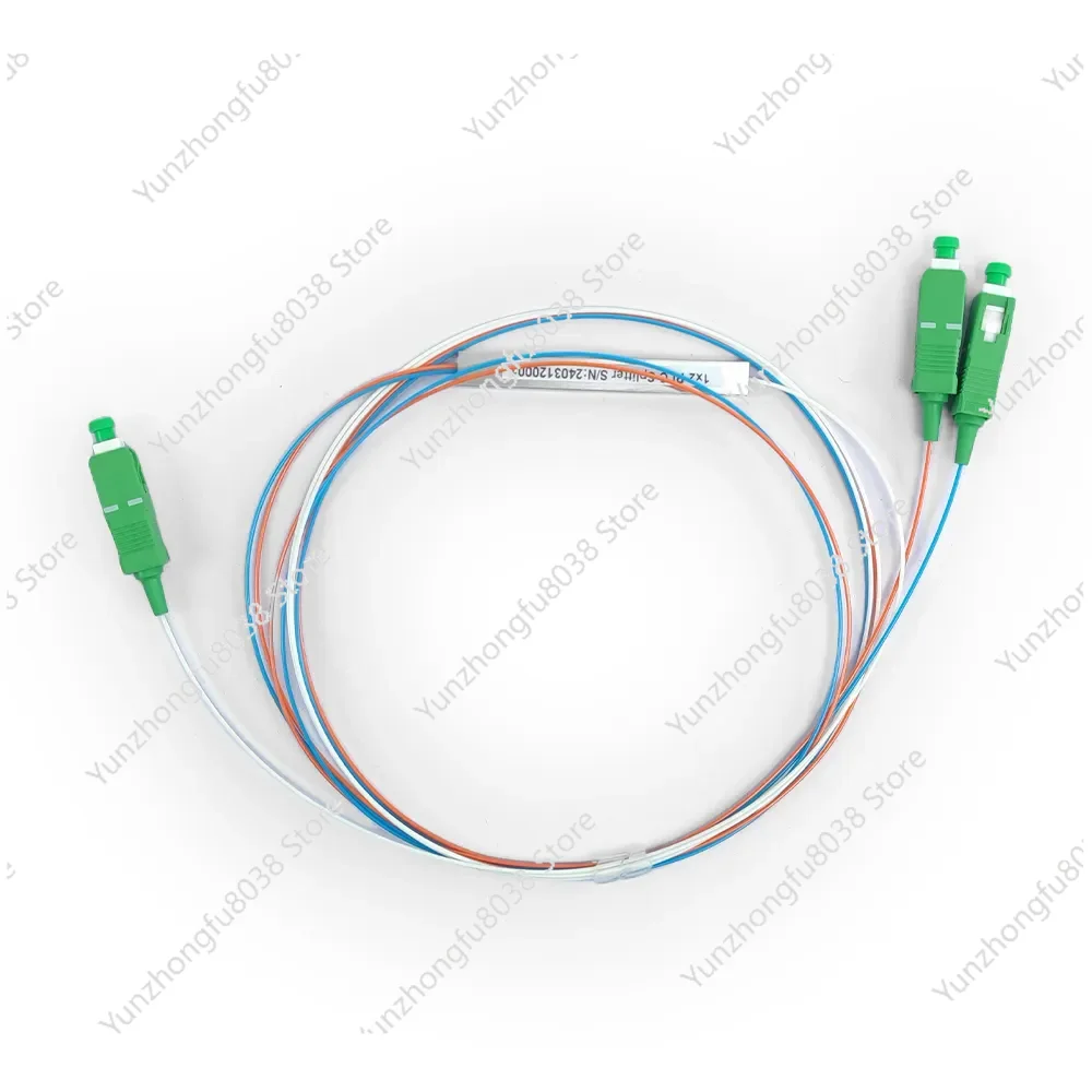 

10PCS Fiber Optical PLC 1x2 SC APC 1M Cable FTTH Mini steel tube type 0.9mm Optical Fiber Splitter SC/UPC Connector