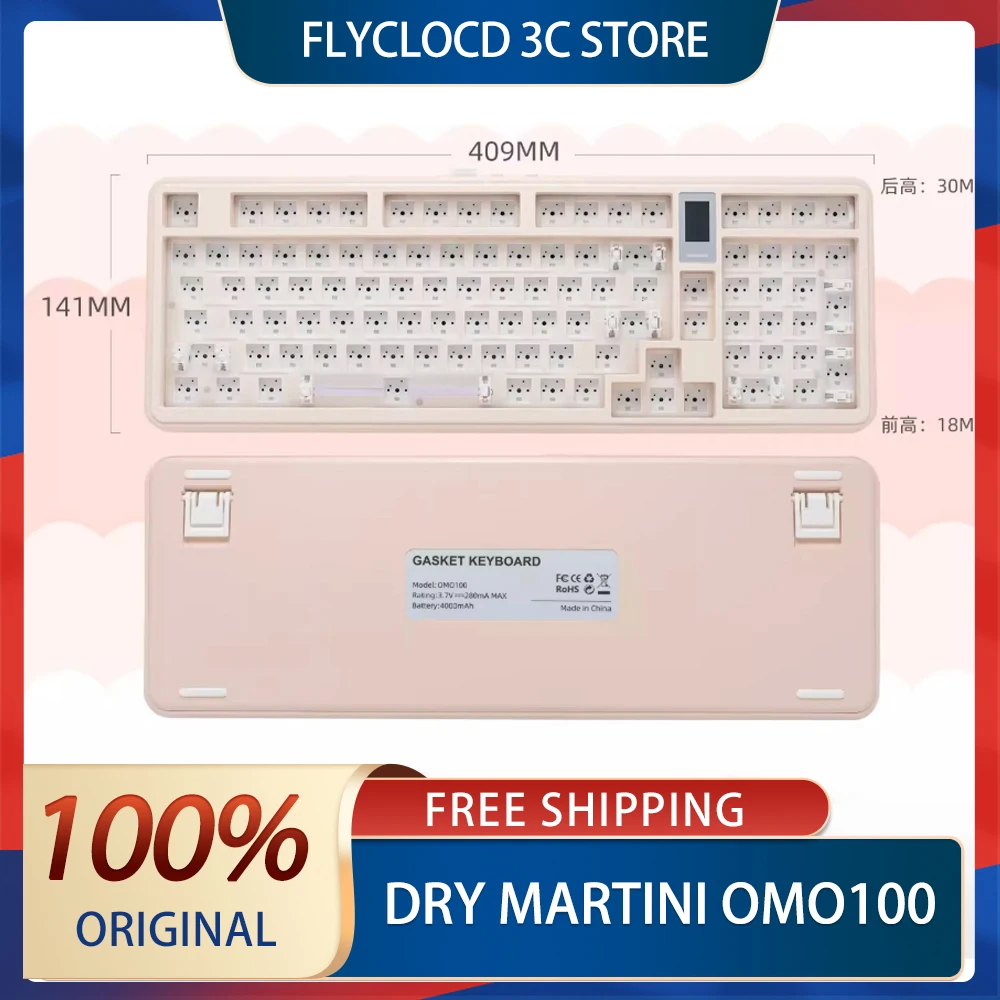 Dry Martini Omo100 Keyboard Kit 3mode Usb/2.4g/Bluetooth Wireless Keyboard Kit 98keys Hot Swap Rgb Custom Keyboards Kit Gift