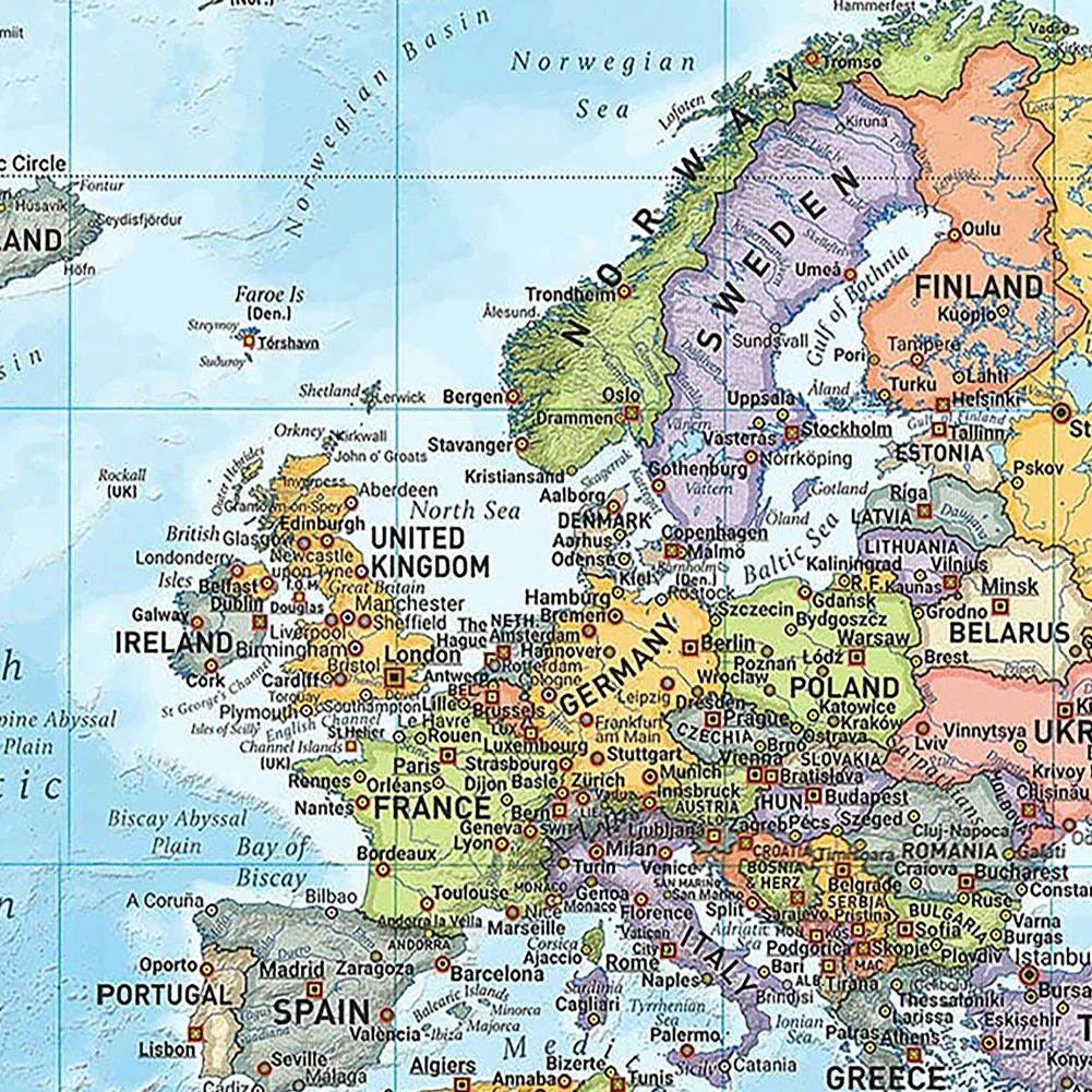 50x32 дюйма ретро карта мира на английском языке полиэфирная ткань печать плакатов живопись образование стены украшение дома без рамки