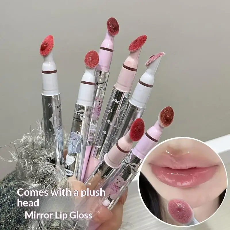 HERORANGE Testa in spugna Lucidalabbra Idrata Specchio Smalto per labbra Durata Impermeabile Rimpolpante per labbra Tinta Trucco antiaderente per tazza