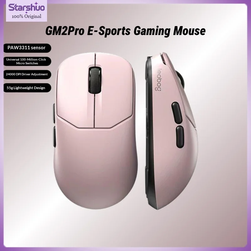 

Новая беспроводная/проводная трехрежимная игровая мышь LEOBOG GM2 Pro 2026 года с поддержкой до 24000 DPI для офисной работы и игр в жанре FPS