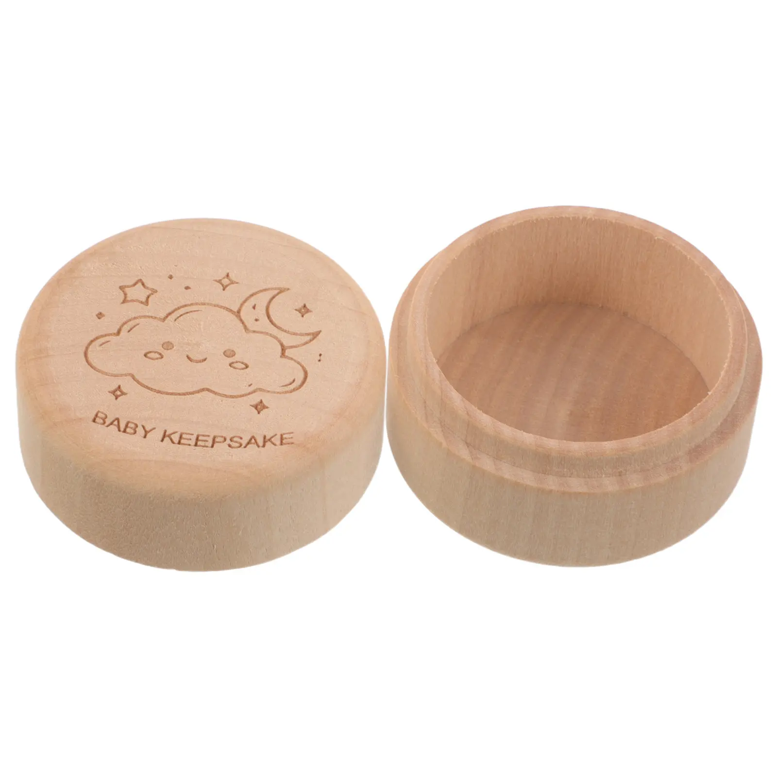 Wooden Tooth Fairy Box for Baby’s First Lost Tooth & Hair – 2 Inch Keepsake Storage Organizer