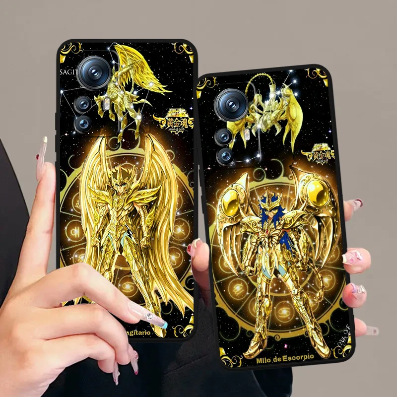 Saint Seiya 12 Constellations For Xiaomi Mi Poco F5 F4 F3 X6 X5 X4 X3 M6 M5 M5S M4 M3 C65 Pro GT NFC 5G Black Cover Phone Case